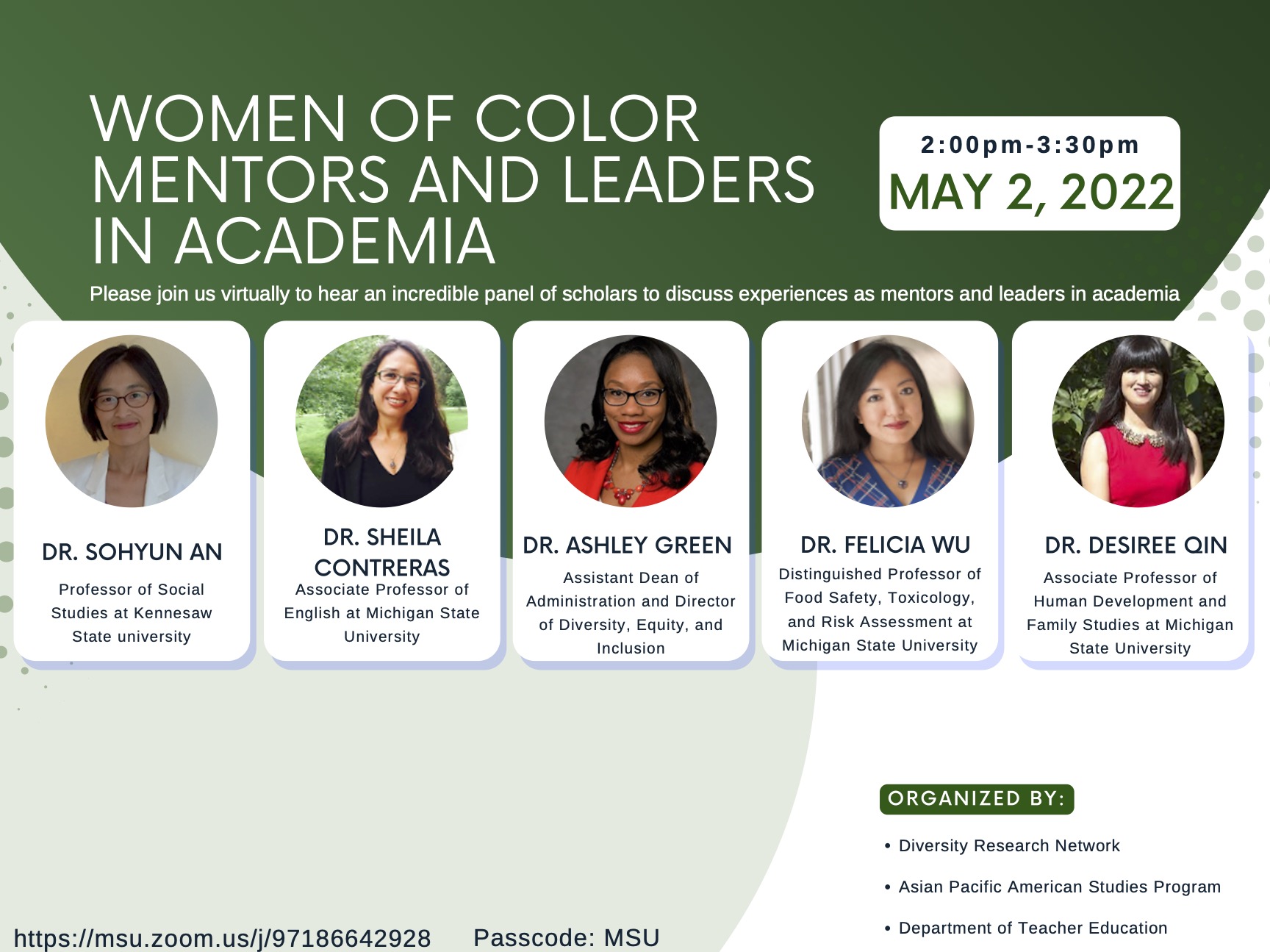 Women of Color Mentors and Leaders in Academia flyer